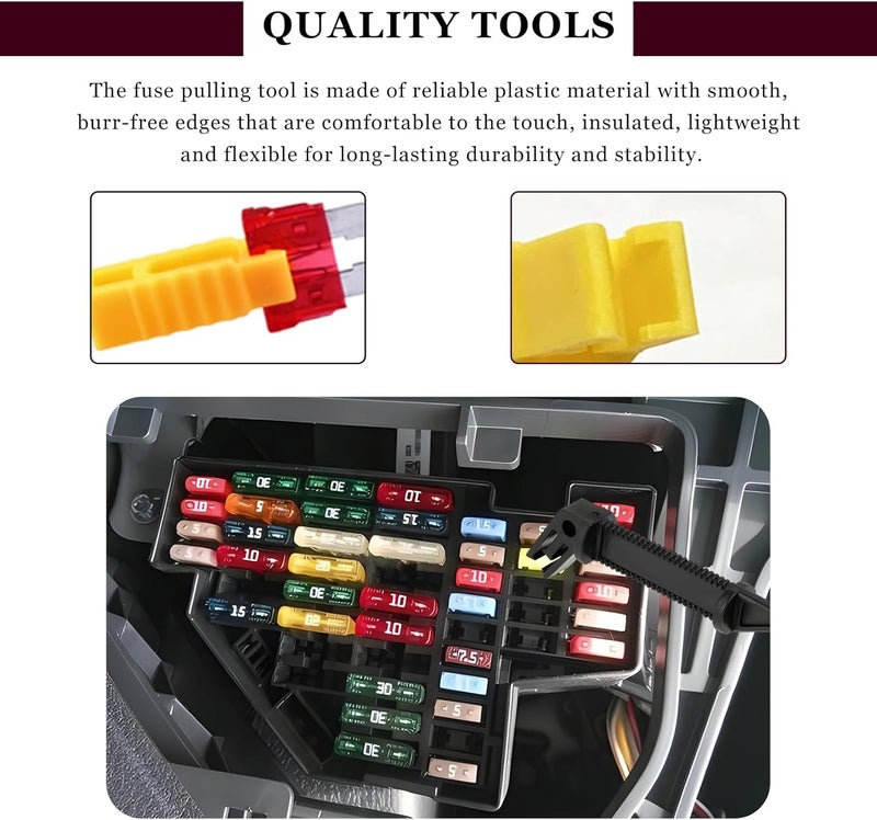 FSTURIOS 4PCS Car Fuse Puller Tool, 4 Size Mini Plastic Vehicle Fuse Puller Extraction Tool Set, Automotive Blade Glass Fuses Insertion Tool for Motorcycle Truck Fuses Replacement - Image 4